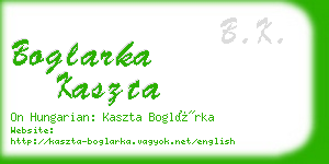 boglarka kaszta business card